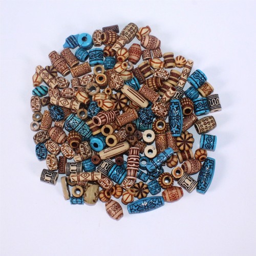 Tribal coloured plastic beads - plastic,