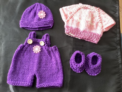 Hand knitted dolls clothes - hand,