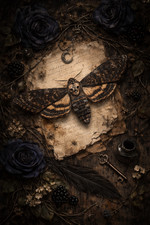Gothic Death Head Moth Poster