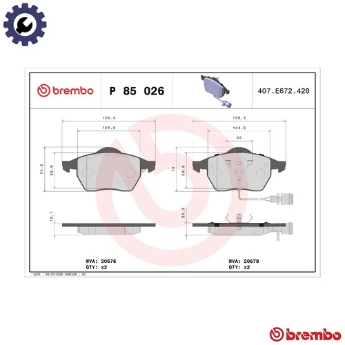 Brake pad set disc - set, 85