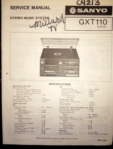 Sanyo gxt110 stereo music - gxt110,