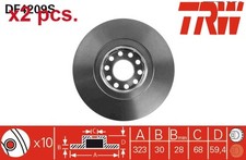 X2 PCS FRONT BRAKE DISC SET LEFT AND RIGHT DF4209S TRW I