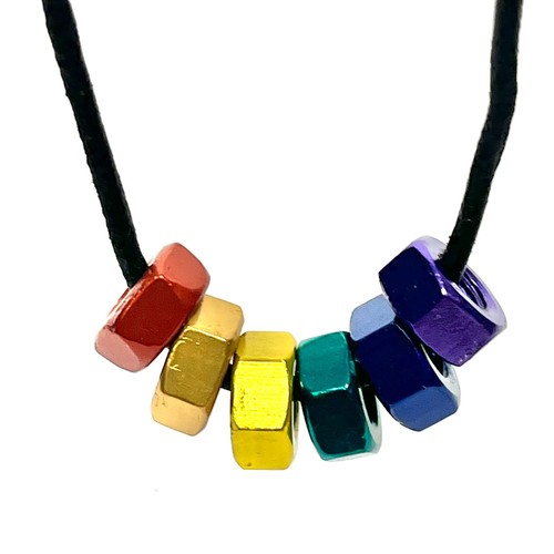 Rainbow hematite hex nut - hex,