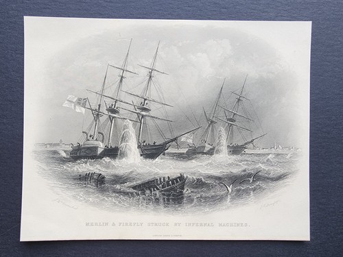 Antique 1857 print hms - 1857,
