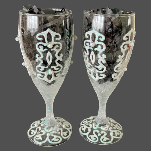 Pair short champagne flute - pair, of