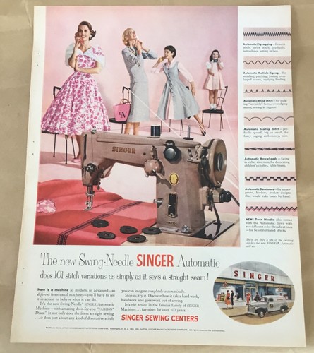 Singer sewing machine print - , ad