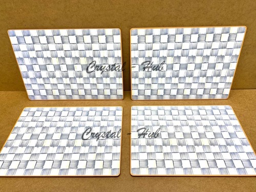 Grey check placemats - placemats, of