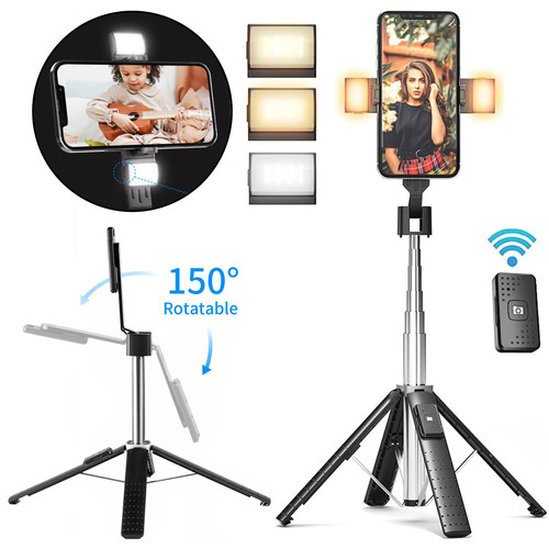 Dual led lights selfie stick - led,