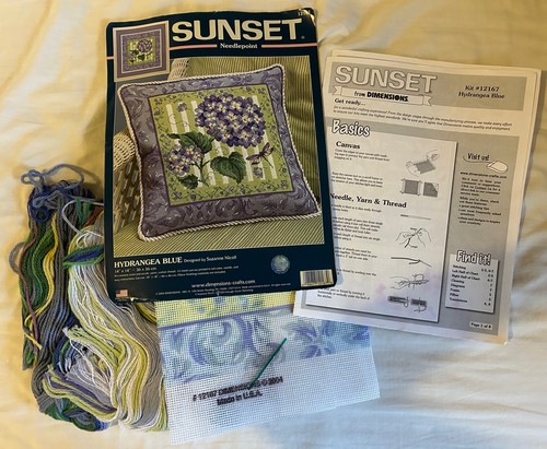 Vintage sunset needlepoint - vintage,