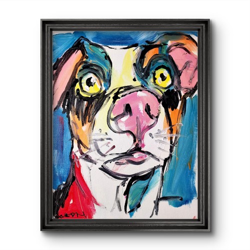 Aleph hand painted animal dog - painted,