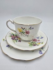 Queen Anne Old Country Spray Teacup, Saucer & Tea Plate – VGC
