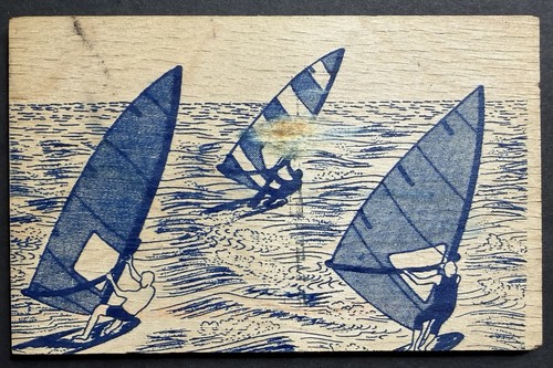 Wooden postcard blue - postcard,