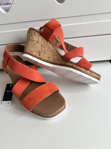 New next orange wedge sandals - next,