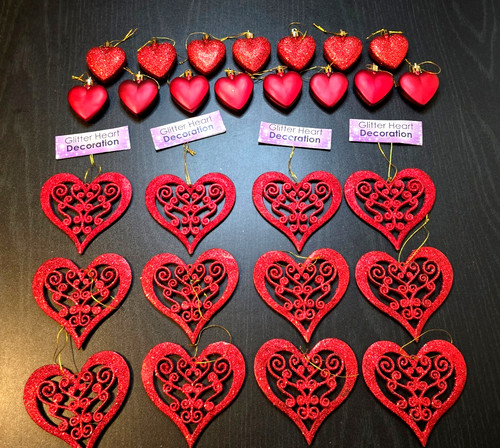 Red love hearts - red,