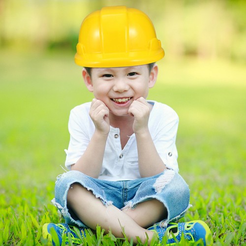 Plastic reusable kids hard hat - kids,