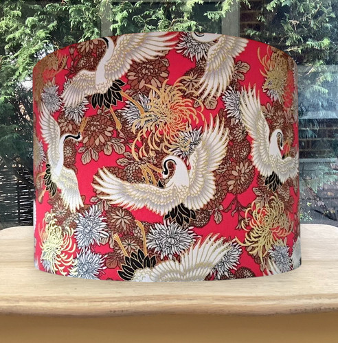 Japanese cranes lampshade - japanese,