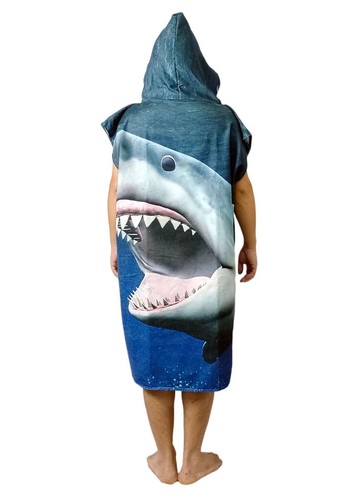 Shark hooded towel poncho - hooded,