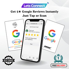 Google Review Cards with NFC & QR Code - Tap or Scan Boost Your Google Reviews