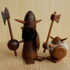 Vintage Wooden Viking Gonks
