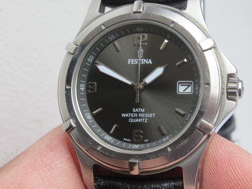 Festina with gery dial retro - with,