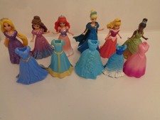 Disney Princess Magiclip Dolls x 6 Ariel Rapunzel & 5 x Extra Dress