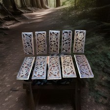 Architectural Salvage 10 Carved Wooden Panels Pediment Vintage Repurpose Project