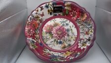 Baci Milano Melamine Salad Bowl : Majorelle, Flowers & Butterflies Design : 14"