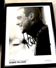 Robbie Williams Genuine Autographed Framed Photograph
