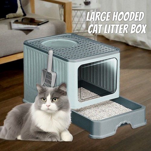 Large cat litter box hooded - large,