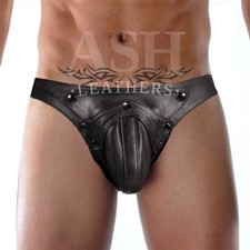 Mens Real Leather Jock Pouch