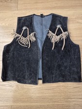 Vintage Black Suede Fringe