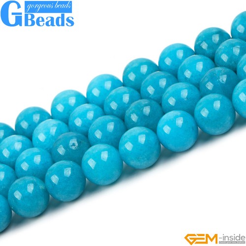 Round blue jade amazonite - blue,