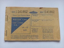 MOTOR CAR FUEL RATION BOOK- Motor Car 1101-1500 c.c.  1966  Booklet