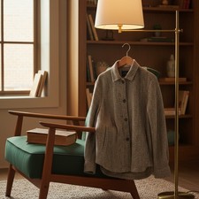 Wool blend herringbone tweed