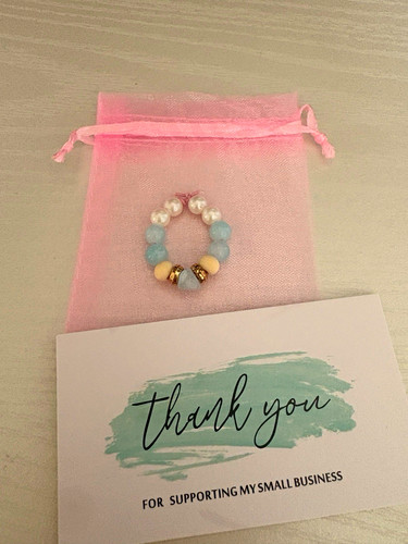 Beaded glass ring - beaded, multicolour