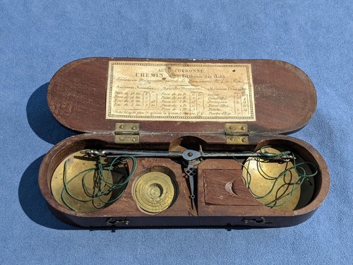 Antique french coin scale - coin,