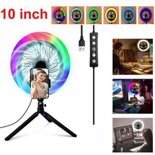 10" LED Ring Light with Tripod Stand Phone Mount for YouTube Makeup Video Live