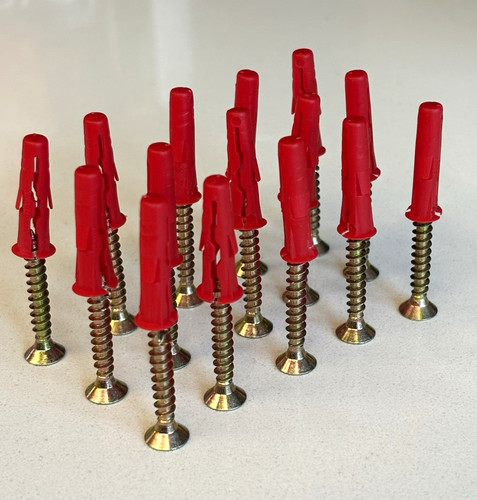 Red plastic wall - red, plugs