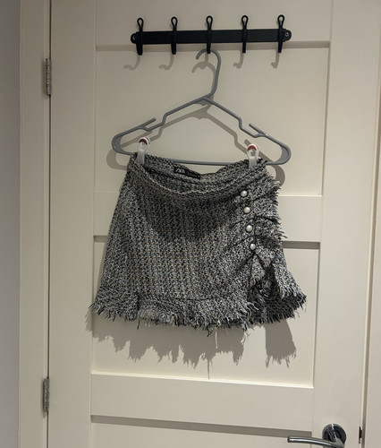Zara women grey check tweed - zara,