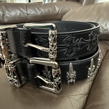 Pack of 2 Chrome Hearts Faux Leather Belt, UK Seller, Fast Shipping