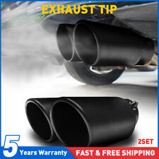 2PCS Black Car Tailpipe Dual Twin Exhaust Tail Tip Trim Pipe Stainles Steel UK