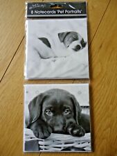 8 NOTECARDS - CUTE PUPPIES DOGS - blank : thank you - any message - notelets