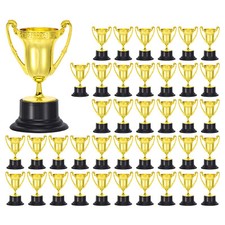 40Pcs Mini Gold Trophies Award Cups Plastic 3.3Inch Small Sports Trophy Prizes