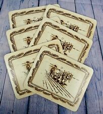 6x Vintage Taunton Vale 'The Wheatsheaf' Melamine Table Place Mats - Cork Back