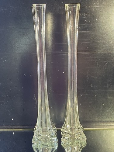 Vintage pair clear glass - vintage, 16"