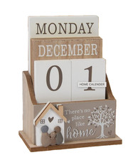 HOME Wooden Perpetual Eternal Desktop Calendar Blocks Month Day Date LP72318