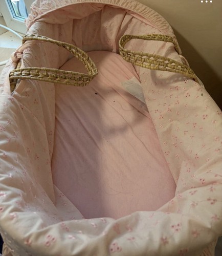 Pink floral moses - moses, basket