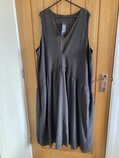 Marks and Spencer New, Brown Cotton/Linen Sleeveless Dress. Size 14