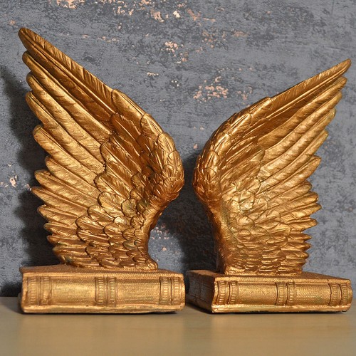 21cm angel wing bookends - 21cm, cold