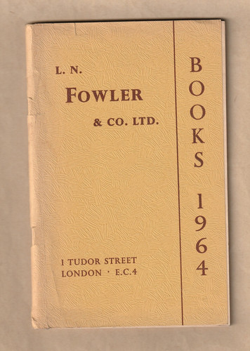 Fowler catalogue of books - catalogue,